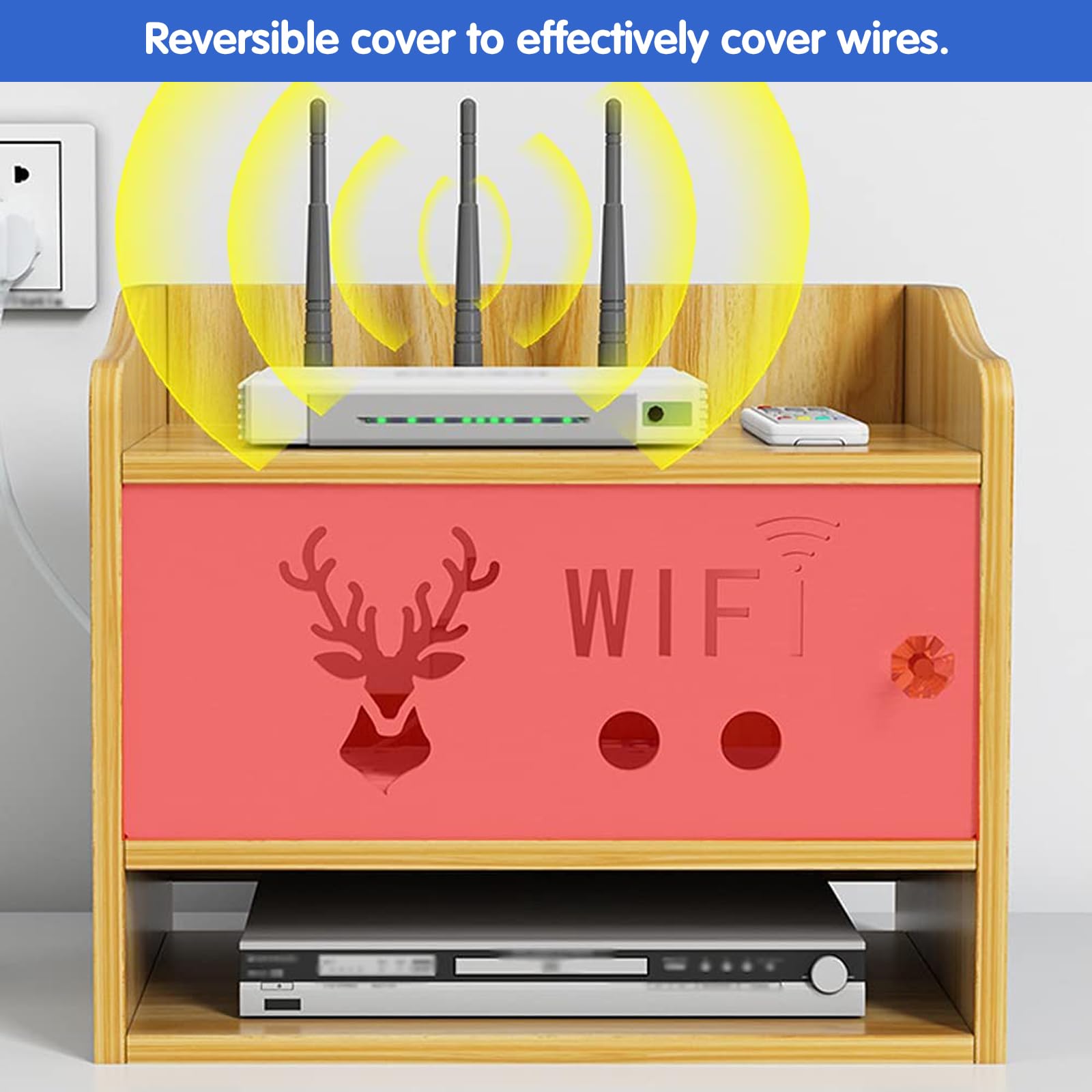 Wifi Router Storage Box Innovate Everything Bamboo WiFi Box Hider Shelf ...