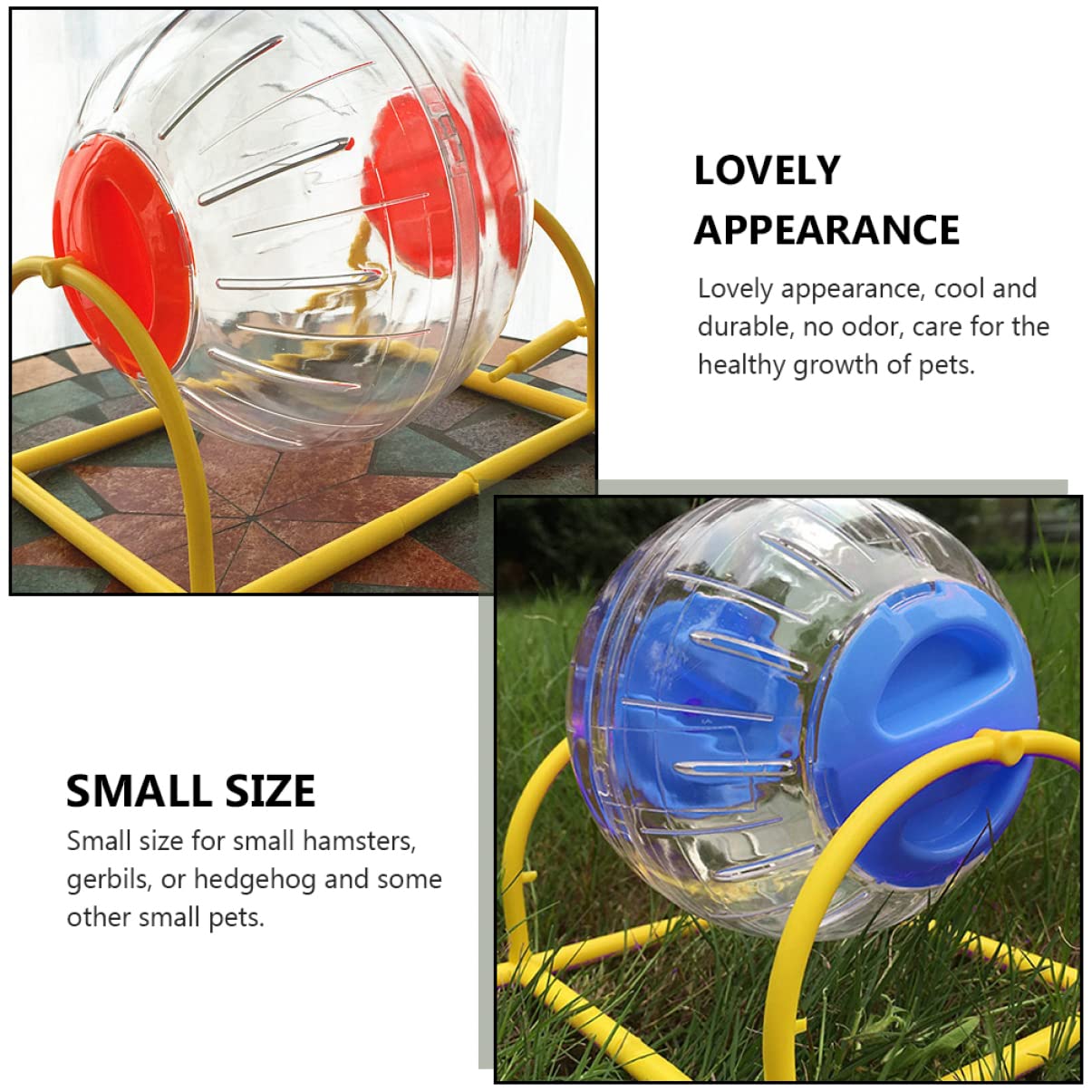 Happyyami 2stücke Hamster Spielzeug Mit Bracket Und Laufball Für Kleine Haustiere Wie Hamster Und Meerschweinchen Rutschfestes Design Für Sicheres Laufen Fördert Bewegung Und Gesundheit