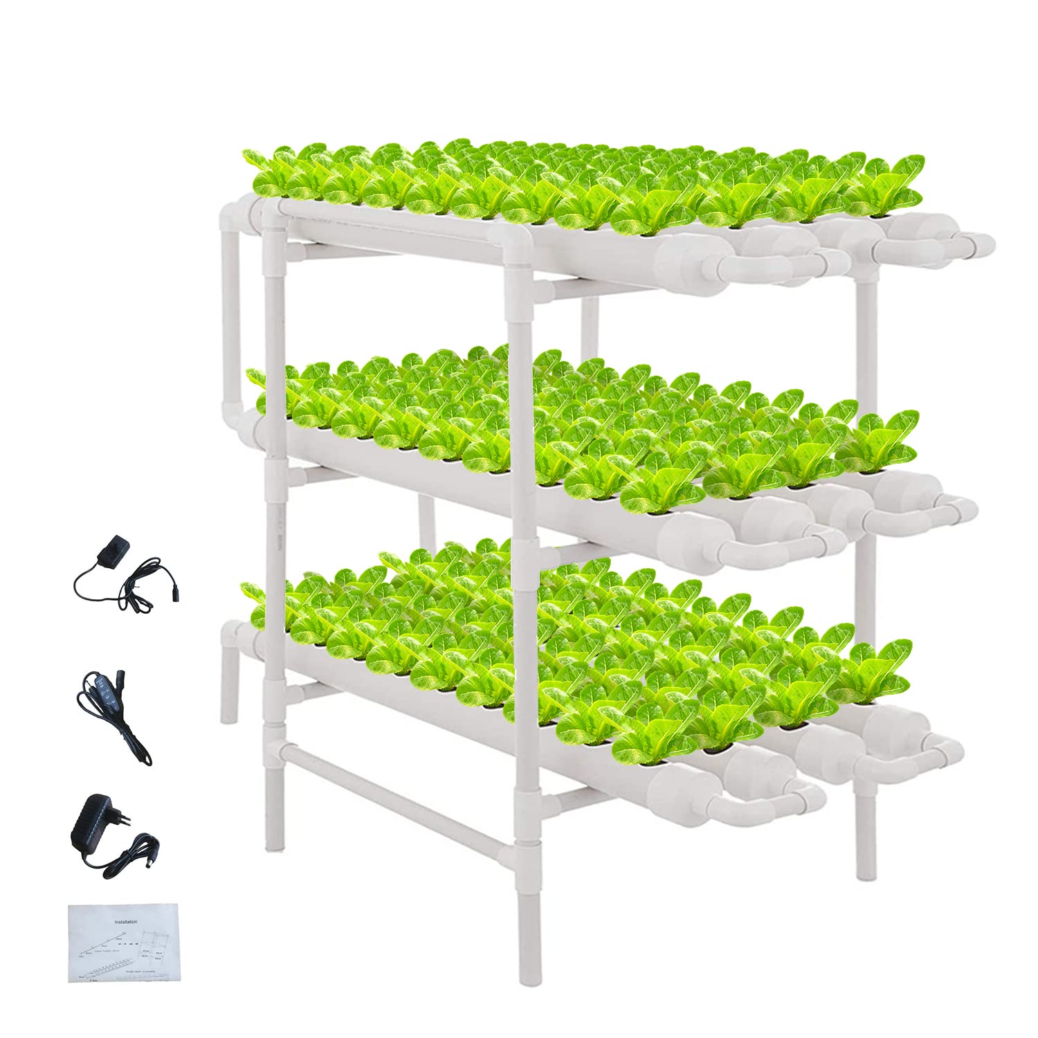 8+ Hydroponic Farming Equipment Hydroponics Growing System 3 Layers 108 Plant Sites Vegetable Tool