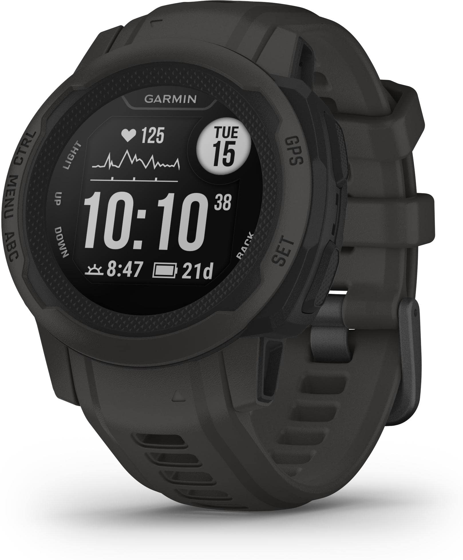 Garmin Instinct 2S, Smartwatch, 40mm, Rugged design, Autonomia 21 giorni, +30 app multisport, GPS, Cardio, SpO2, Activity Tracker 24/7, Connect IQ (Graphite)