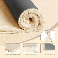 Vista 5 de TECHMILLY Shaggy Bathroom Rug Mat 32x20, Absorbent Thick Non Slip Microfiber Mats, Quick Dry Machine Washable Bath Rug for Bathroom Floor, Bathtub