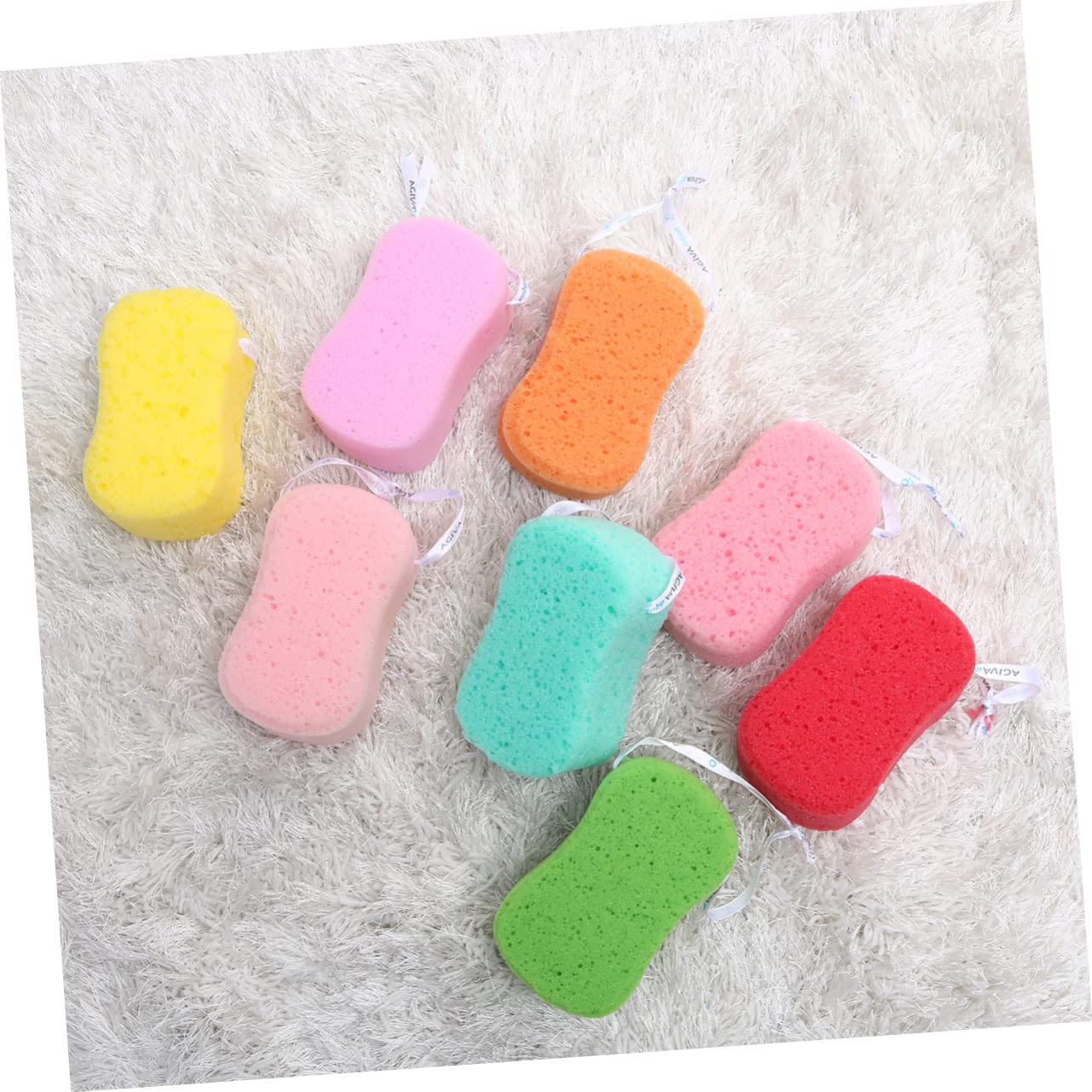Beavorty 3 Set Di Spugne Da Bagno Set Di Spugne Per La Pulizia Del Corpo Spazzola Da Bagno Luffa Naturale Esfoliazione Delicata Misure Assortite 8 Pezzi*3