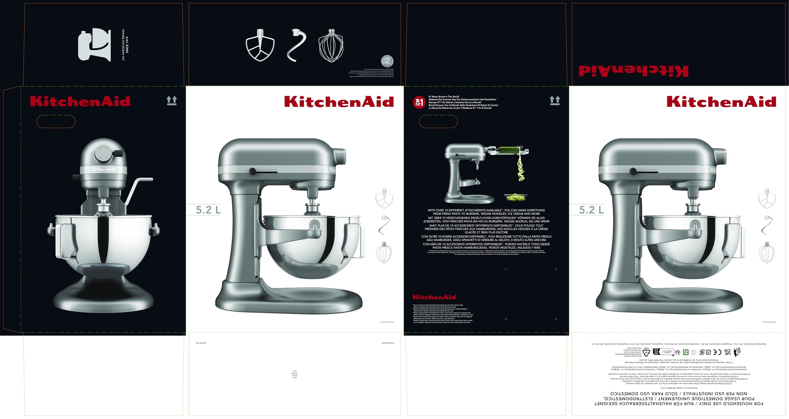 KitchenAid Heavy DUTY planetarna z podnoszoną miską 5,2 l, srebro powlekane 5KSM55SXXECU