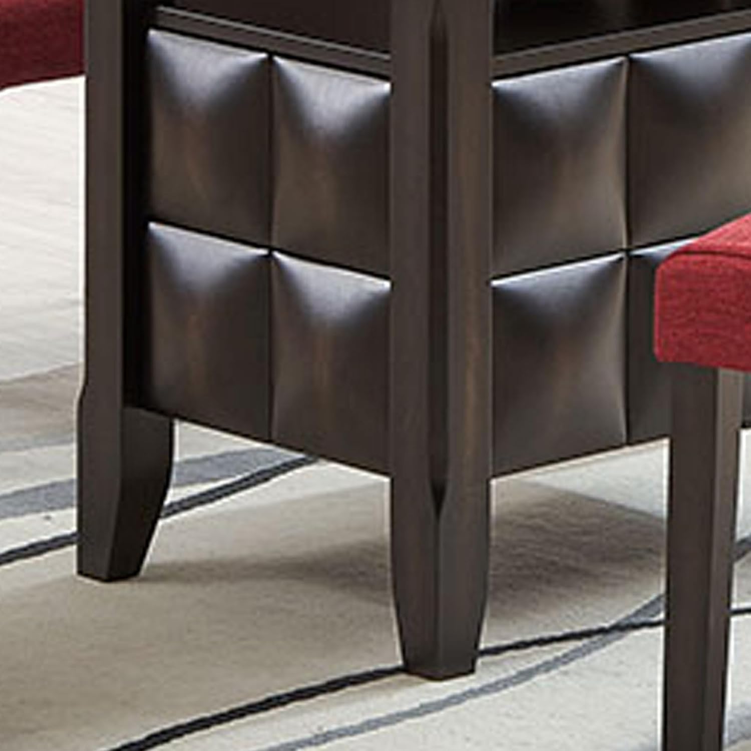 Kings Brand Furniture - Lemont Wood Rectangular Dining Table with Storage Shelf, Black