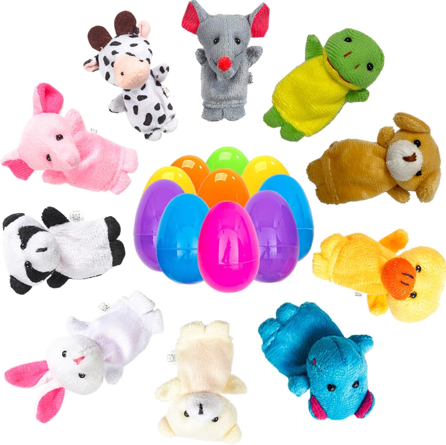 Easter Eggs Basket Stuffers 2.76'' Finger Puppet for Theme Party Favor, Egg Hunt Filler, Goodie Bag Fillers, Classroom Prize Supplies 10 Pack