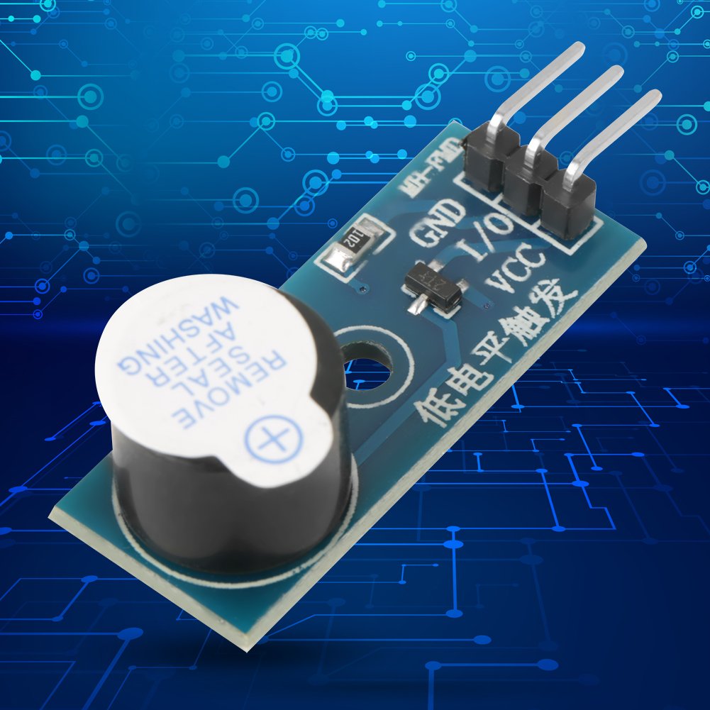 Akozon Modulo buzzer attivo, 5 pezzi, allarme acustico 3.3V to 5V per giocattoli elettronici, dispositivi di allarme e timer, Installazione semplice e alta potenza sonora