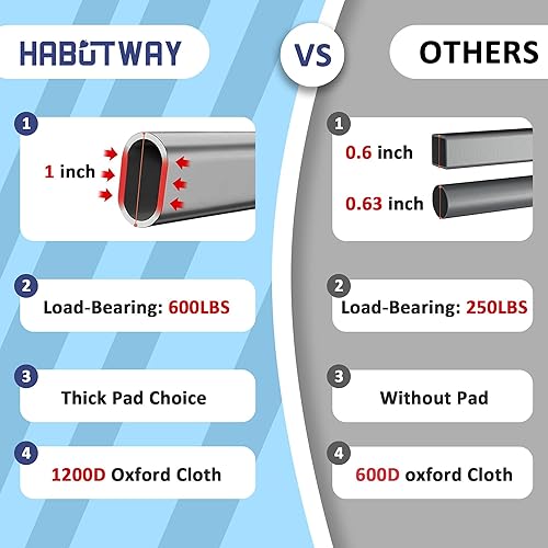 Miniatura 4 de HABUTWAY Catres de camping para adultos con capacidad de carga de 600 libras, catre de camping plegable con colchón, cuna de dormir para adultos con