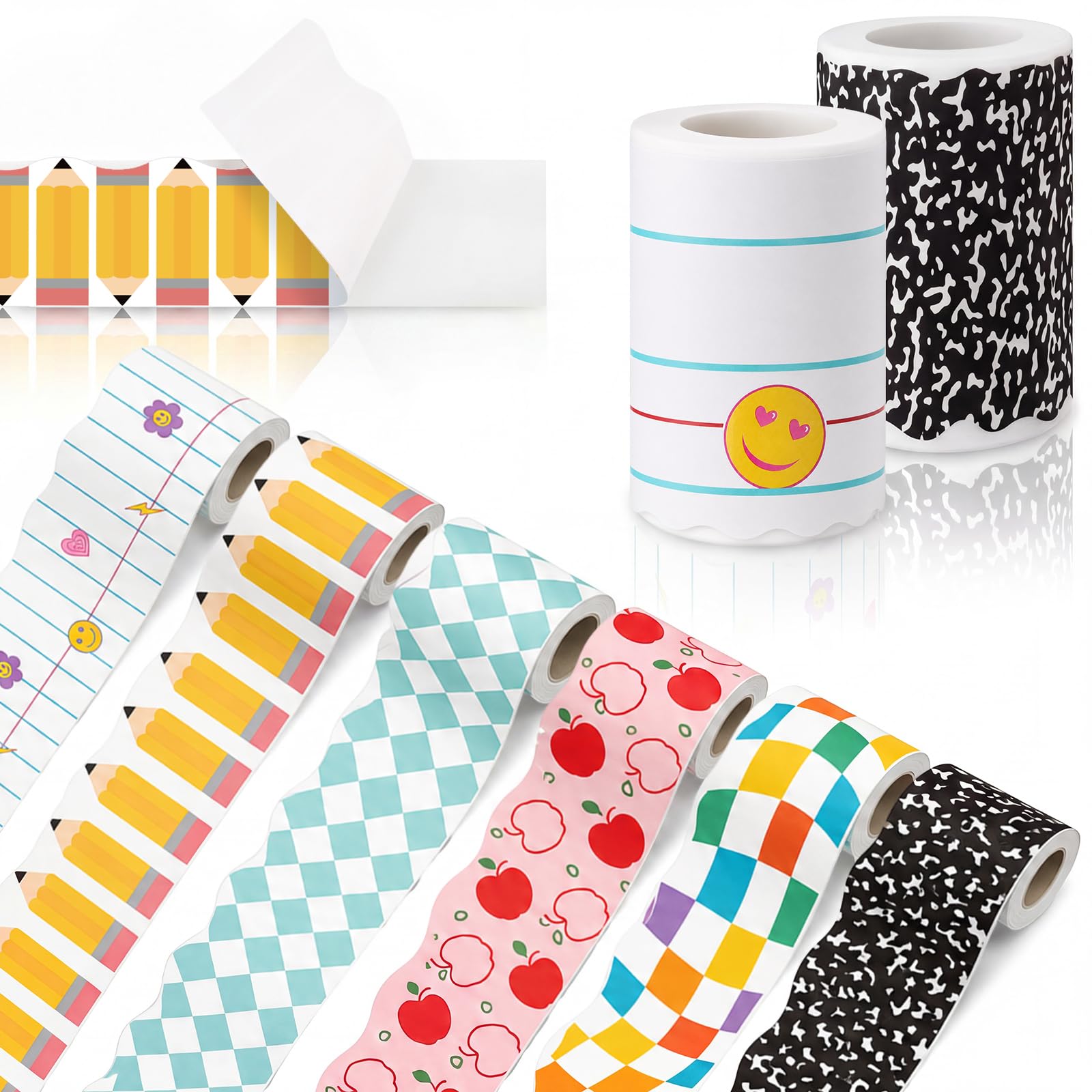 Bordes para tablón de anuncios escolar con diseño de cuaderno Sherr juego de 6 tiras decorativas