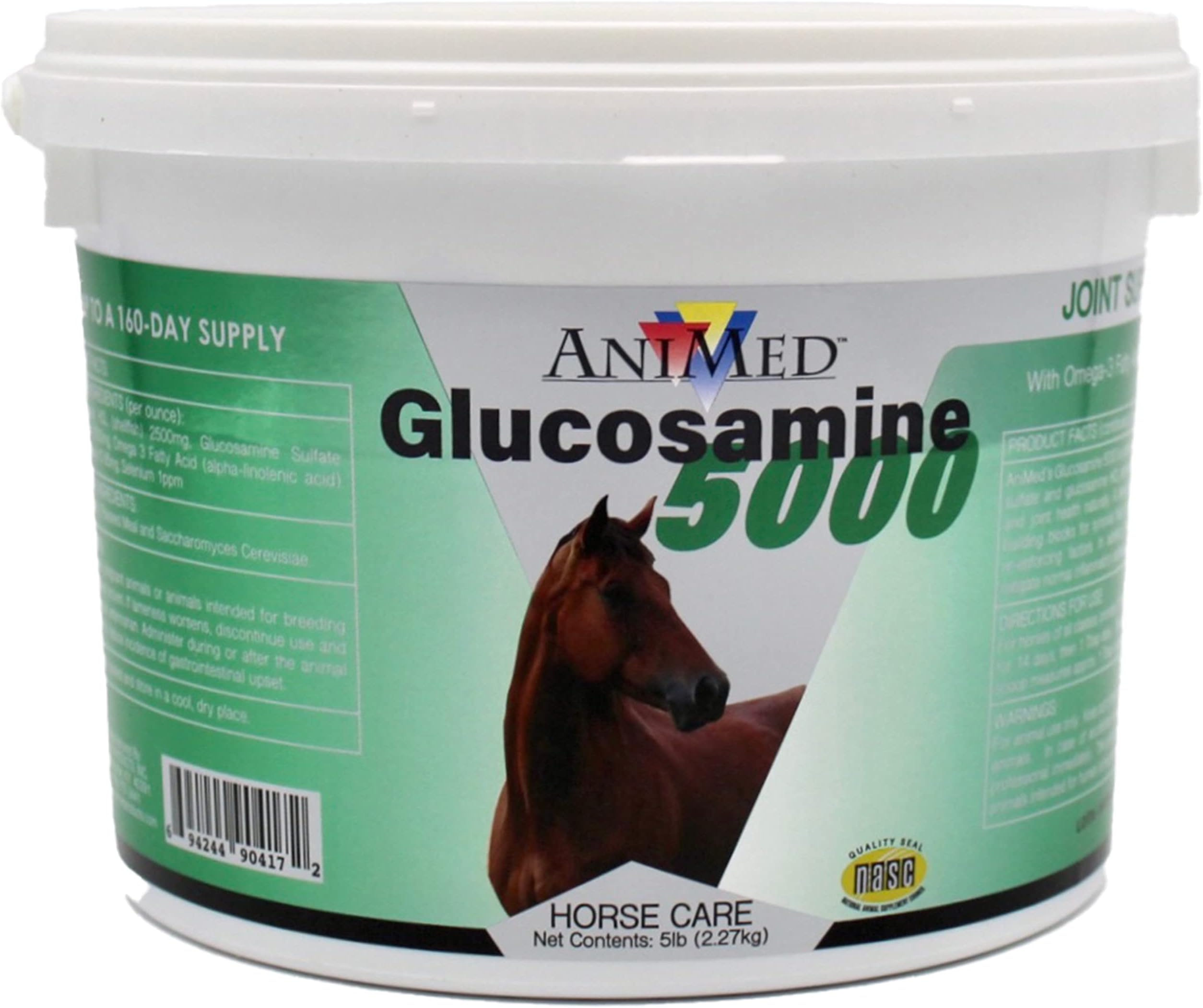 Glucosamine 5000 - Natural Joint Health Supplement with Omega 3, Antioxidant Protection, and Digestive Support for Horses, 5 lbs…