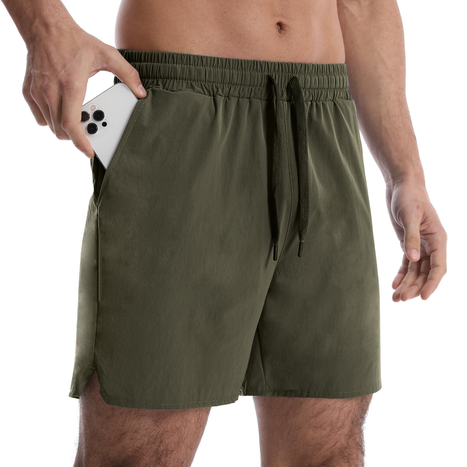 OEBLD Mens Athletic Running Shorts 5 Inch Linerless Workout Gym Shorts for Men Quick Dry Active Sports with