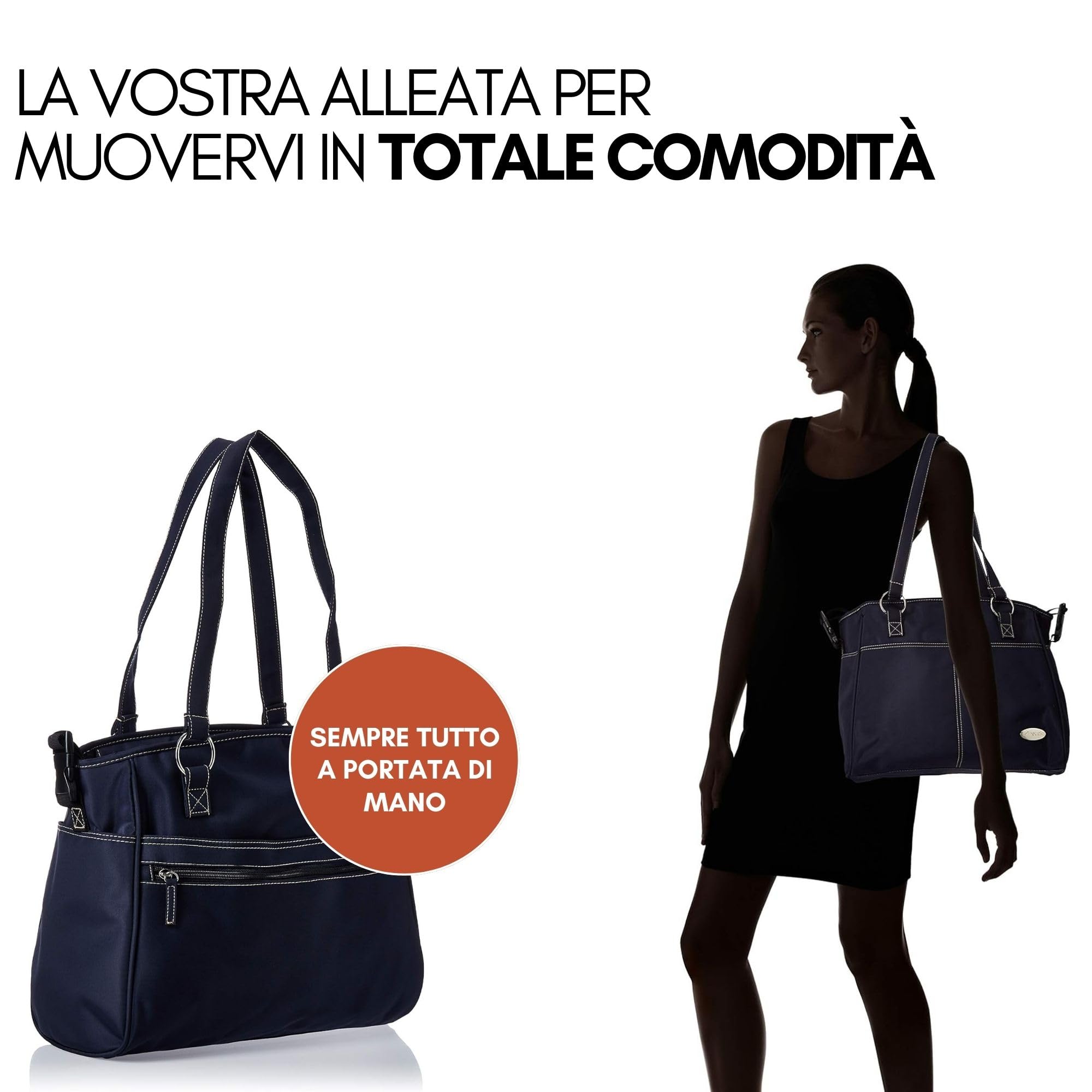 Hauck City Bag Blu Navy Borsa Fasciatoio Portatile con Materassino e Ganci Passeggino