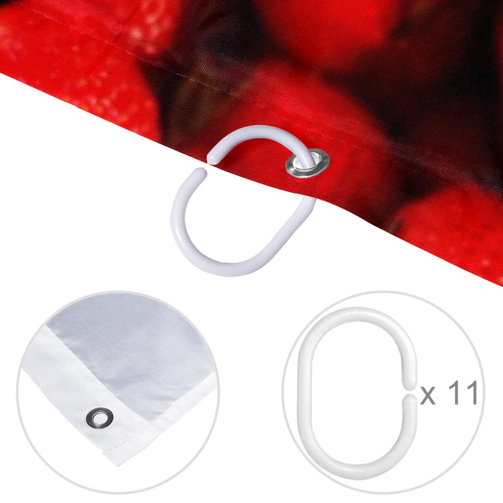 Tenda Doccia Con Fragole 183x183 Cm - Tessuto Impermeabile Con 12 Ganci - Decorazione Bagno