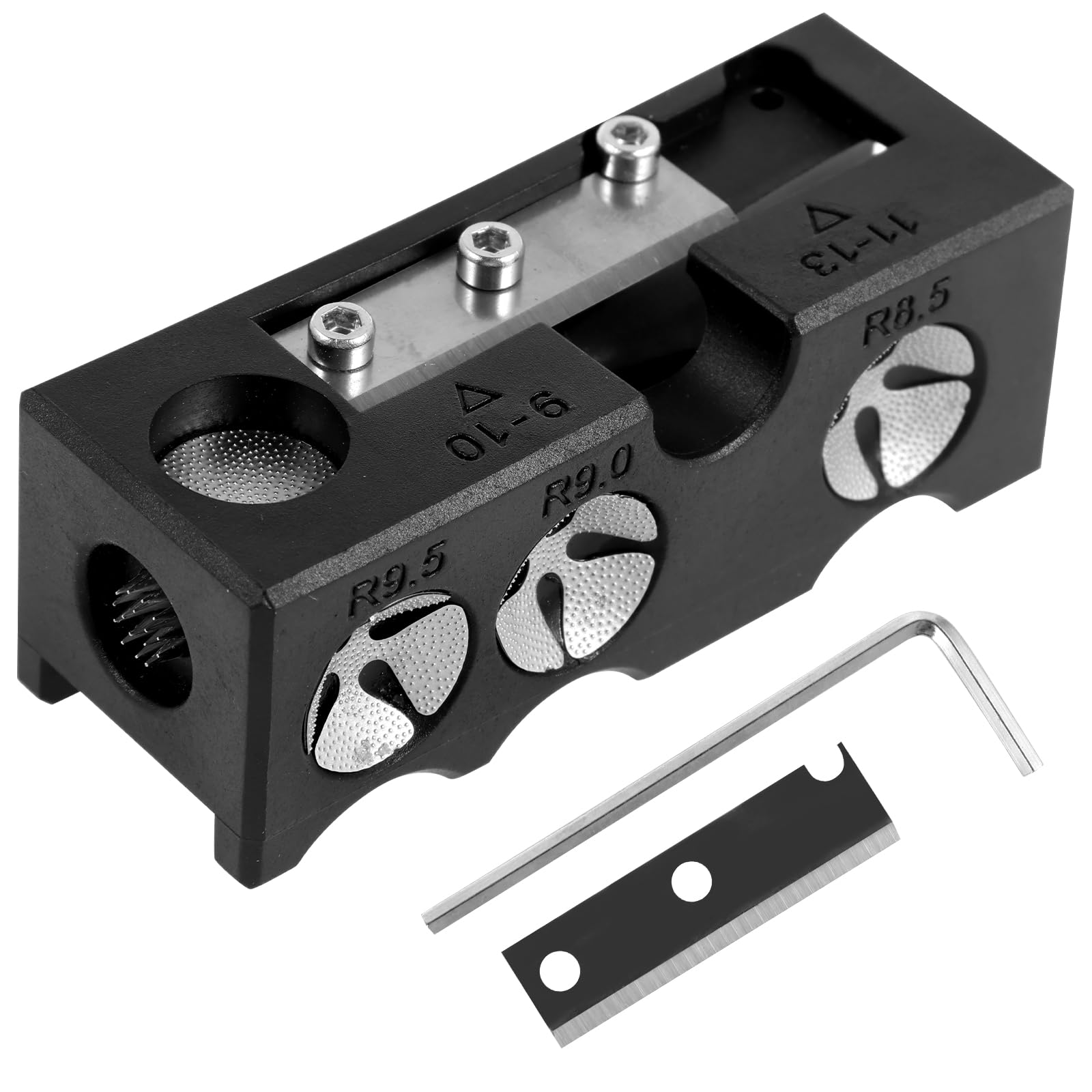 11 in 1 Aluminum Alloy Billiard Cue Tip Shaper Professional Pool Cue Tip Repairer Aluminum Alloy Billiard Stick Tip Repair Tool with Wrench Portable Pool Cue Accessories for Shaping Cue Tip Tips