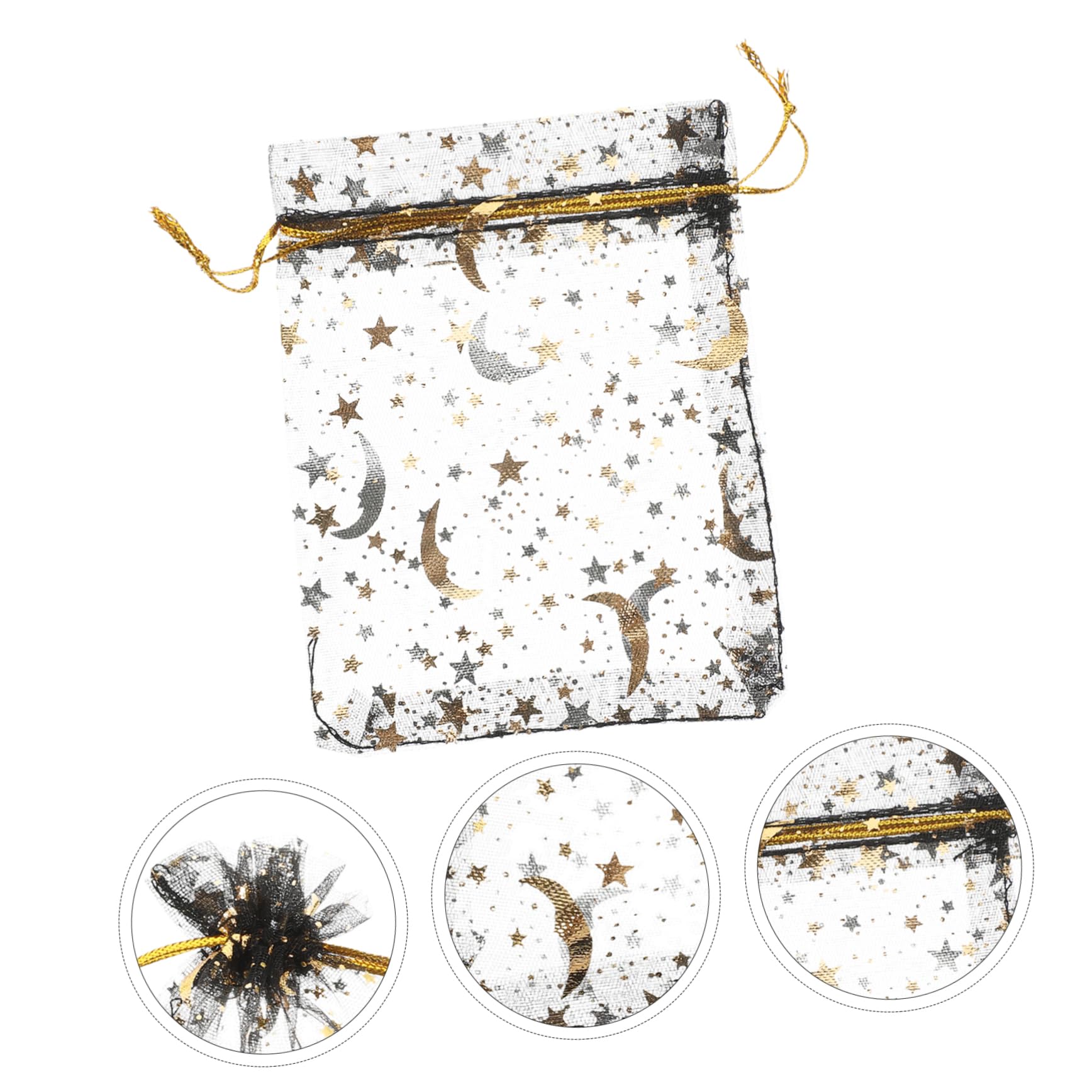 Ciieeo 5 Ensembles À Bijoux Pochette Rangement Pochette De Rangement Sachet Confiserie Sachet Bonbons Sachets Bonbons Petits À Bijoux En Organza Black 100 Pièces * 5