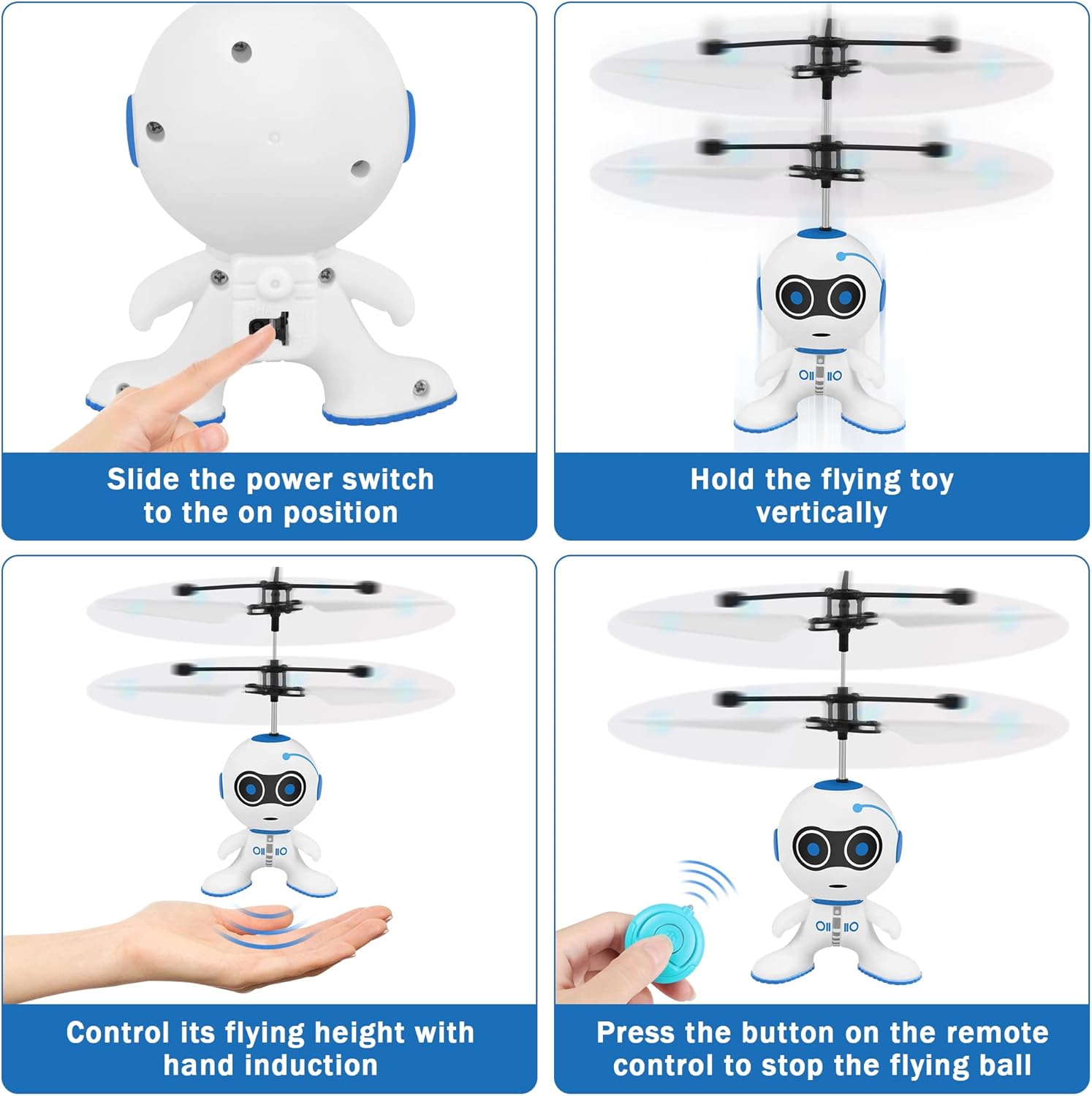 MR.TN Flying Ball Toys Infrared Induction Colorful Built-in LED RC Robot Drone Toy Indoor Outdoor Games Toys for Kids Boys Girls 3 4 5 6 7 8 9 10 Year Old Birthday Xmas Gifts : Toys & Games