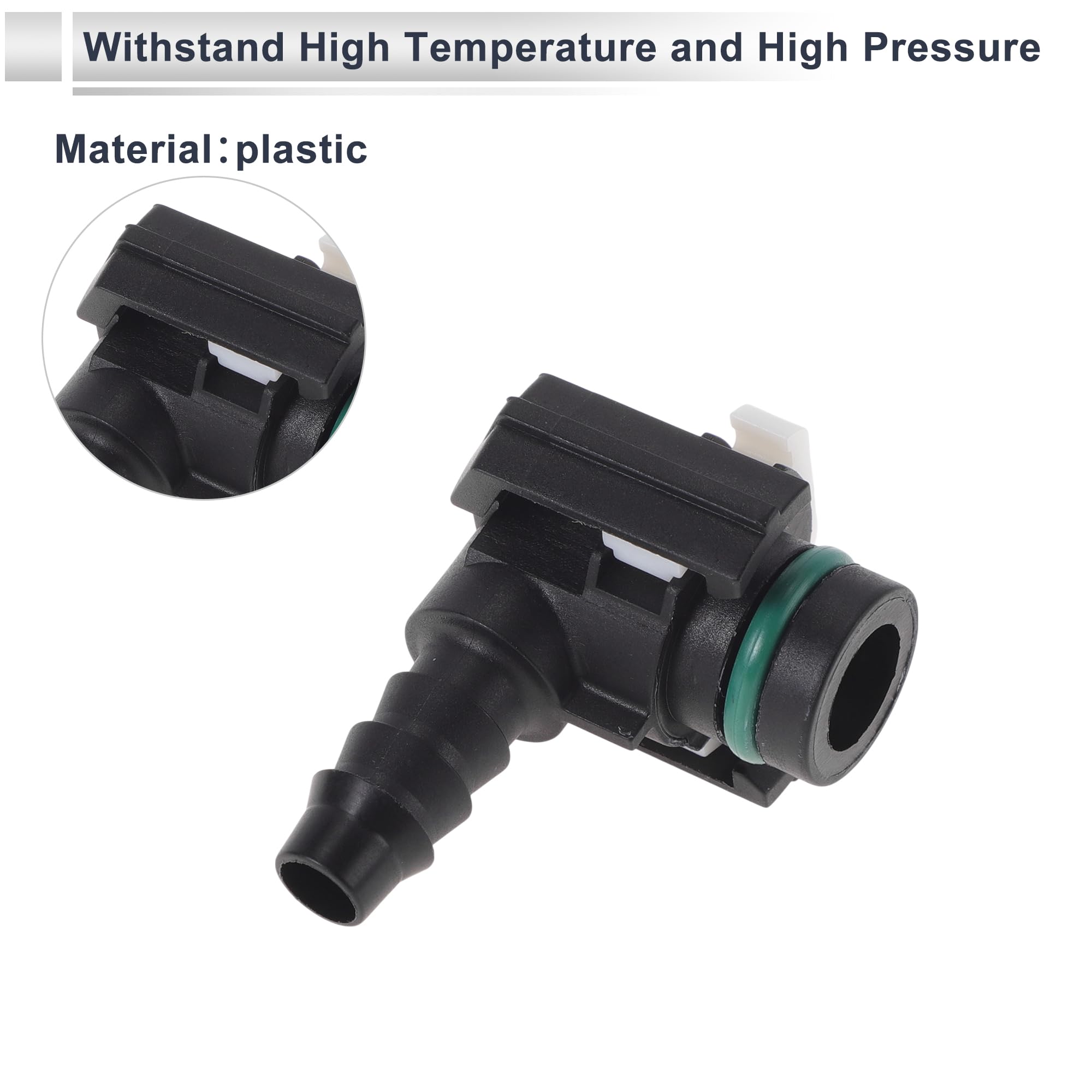 Motoforti Conector Rápido De Línea De Combustible De 5/16" ID Para Manguera De 15/32" SAE Conector Macho A Hembra Con Adaptador Rápido De 90 Grados Y Sellos De Montaje De Plástico 2 Pcs
