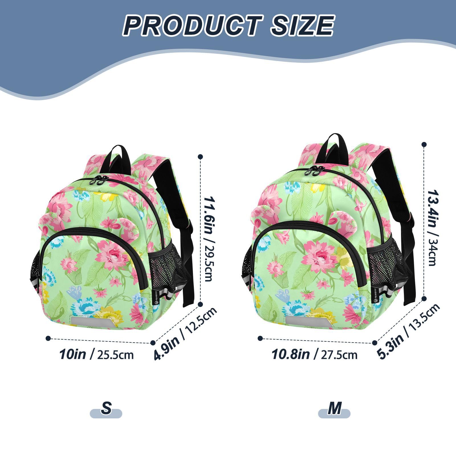 Floral Leaf Aster Toddler Harness Backpack for Boys Girls 3-6 Years Kids Backpack with Anti Lost Safety Leash Baby Protection Backpack for Walking Travel Preschool