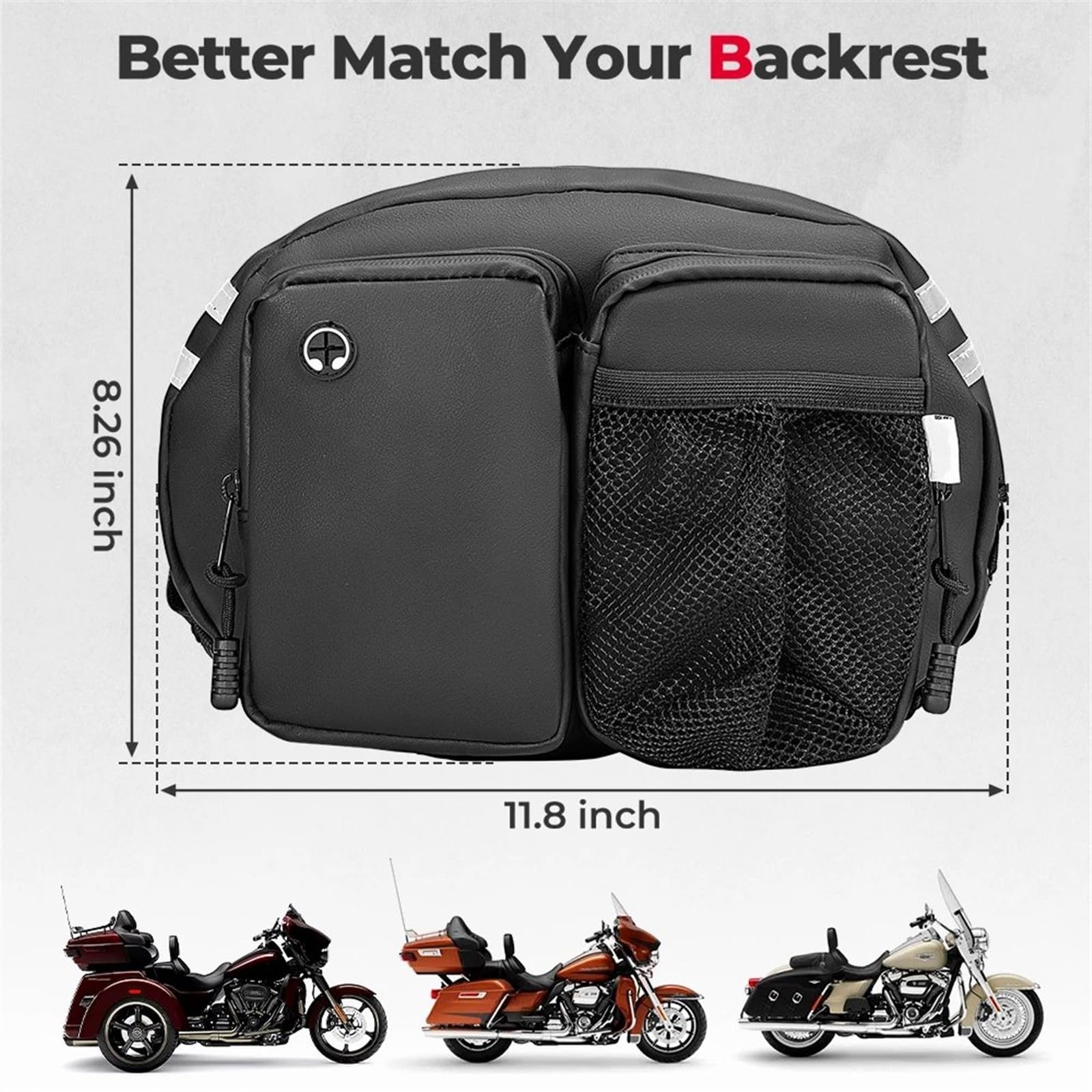 Borsa Da Sella Per Moto Per Touring Per Softail Per CVO Per Road Glide Borsa Per Schienale Per Moto Schienale Per Conducente Tour Pack Organizer Borsa Per Sissy Bar Borsa Moto Posteriore