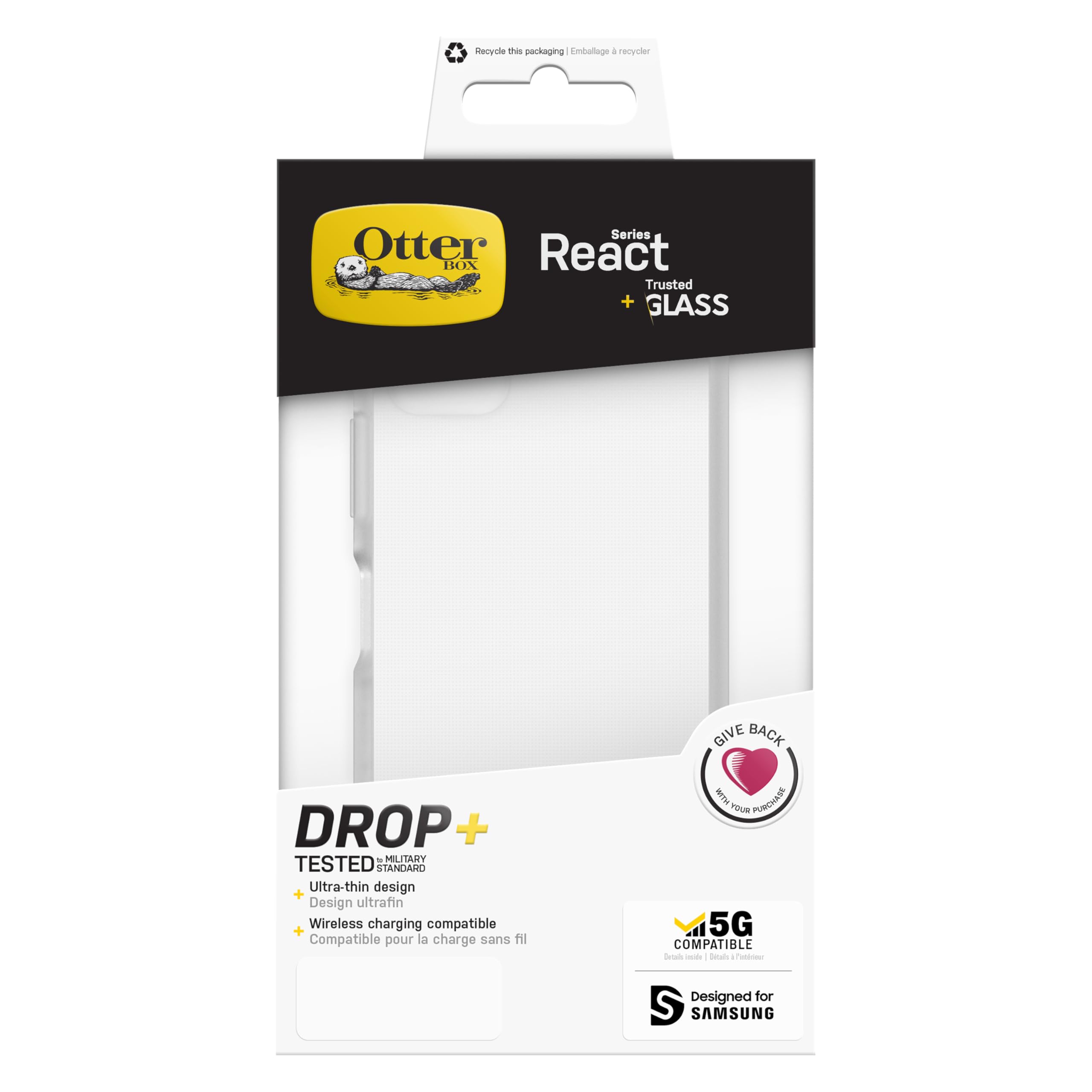 OtterBox Pack React Protección para Samsung Galaxy A22 5G, Transparente