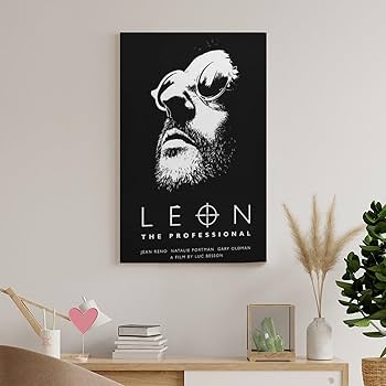 Amazon.co.jp: レオン1994年白黒映画ポスター キャンバス