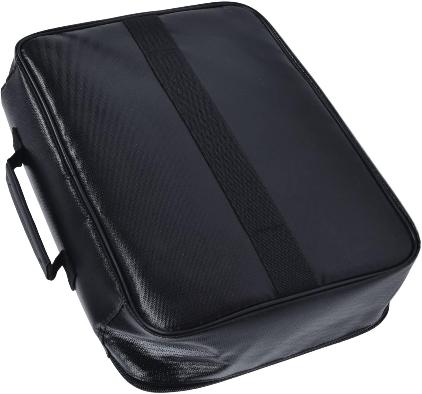 Fireproof Document Bag, Portable Fireproof Document Bag File Safe Organizer Large Capacity Storage Box Case with Lock(Black)