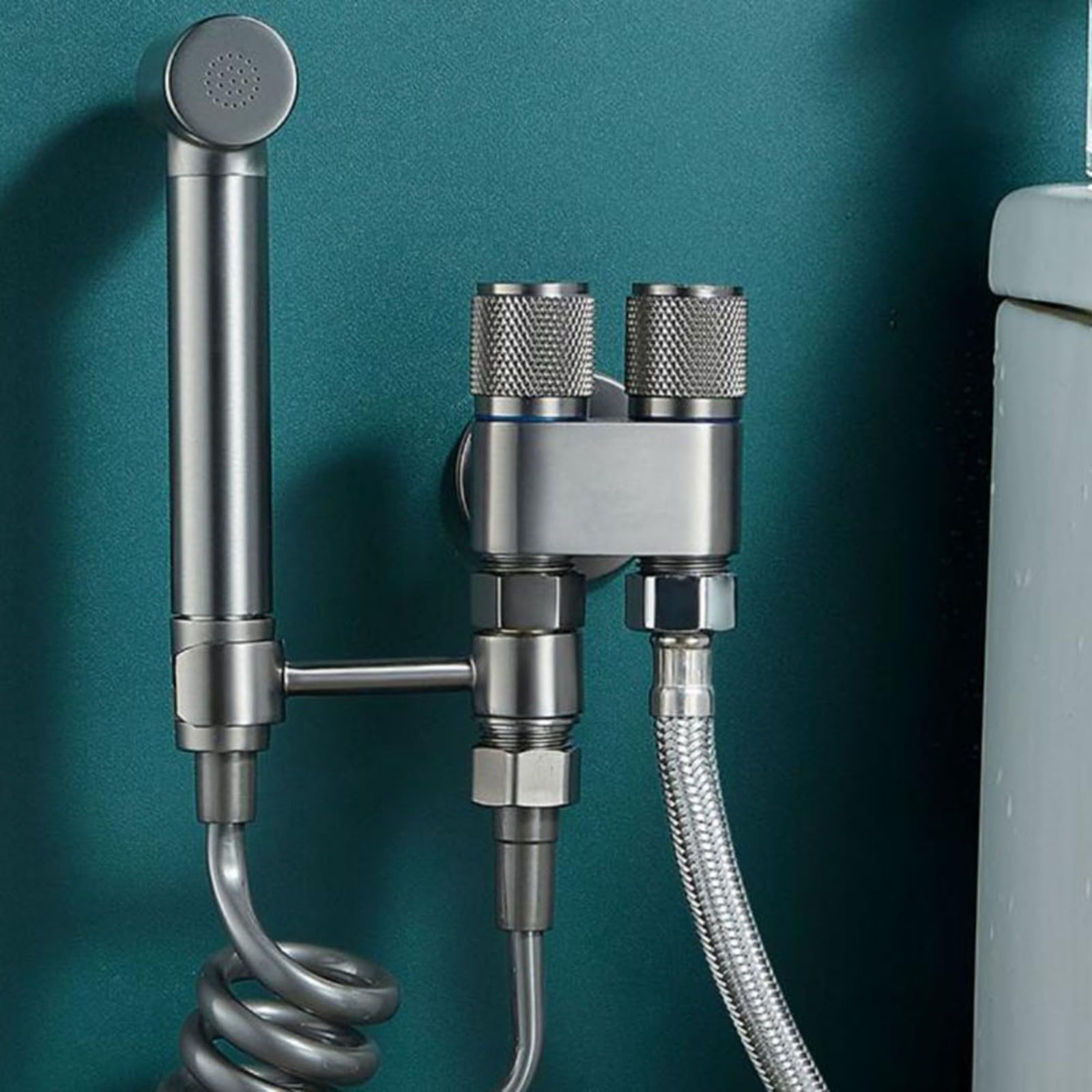 Valvola Ad Angolo Doppio Controllo In Lega G1/2 – 1 Ingresso, 2 Uscite, Per Lavatrice, Bidet E Spruzzatore, Installazione A Parete