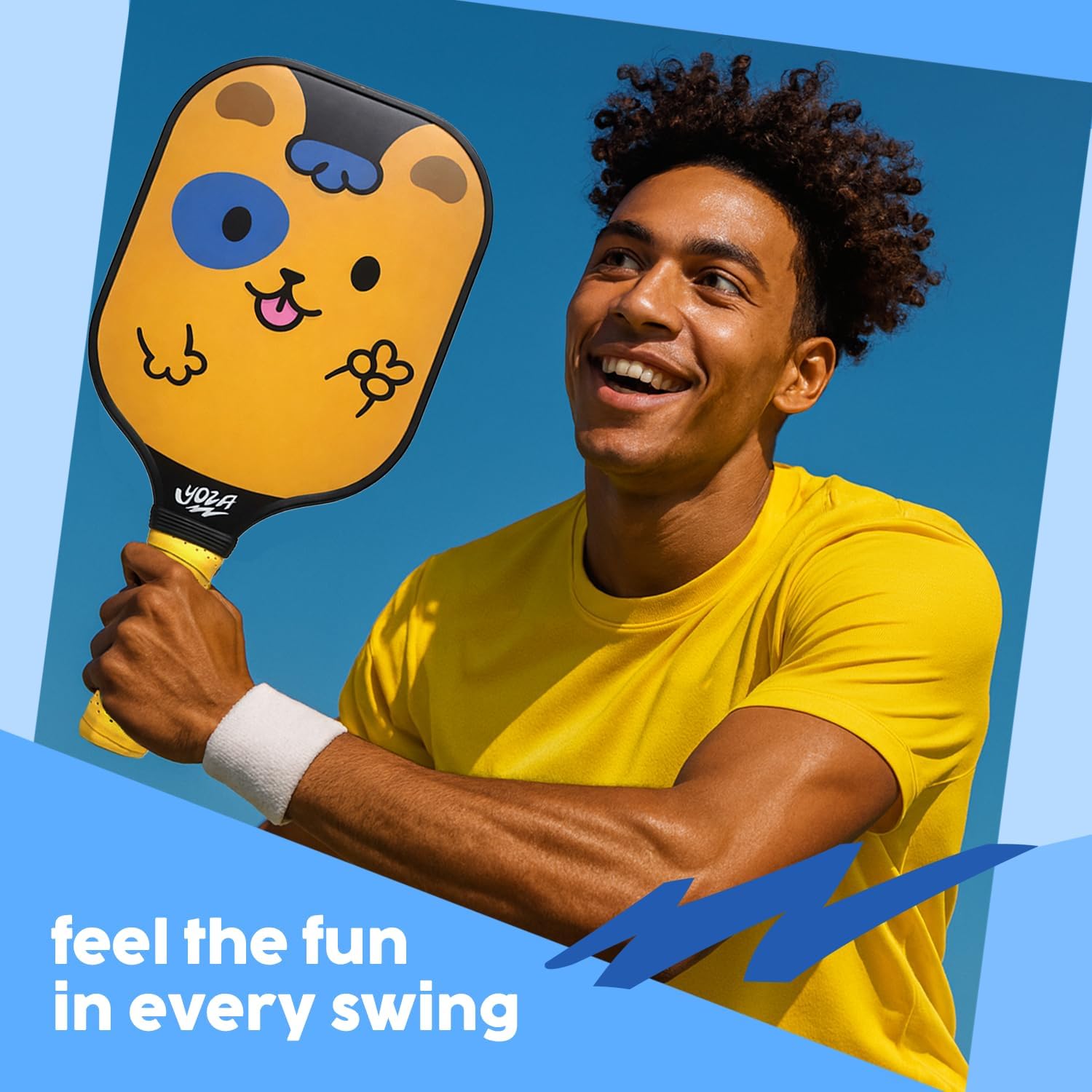 Pickleball Paddle Set of 2 - Burger & Fries Pickleball Rackets with 4 Balls & 1 Carrying Bag, Lightweight, Good Control, Fiberglass, Pickle Ball Set for Men Women Beginners, Yoza