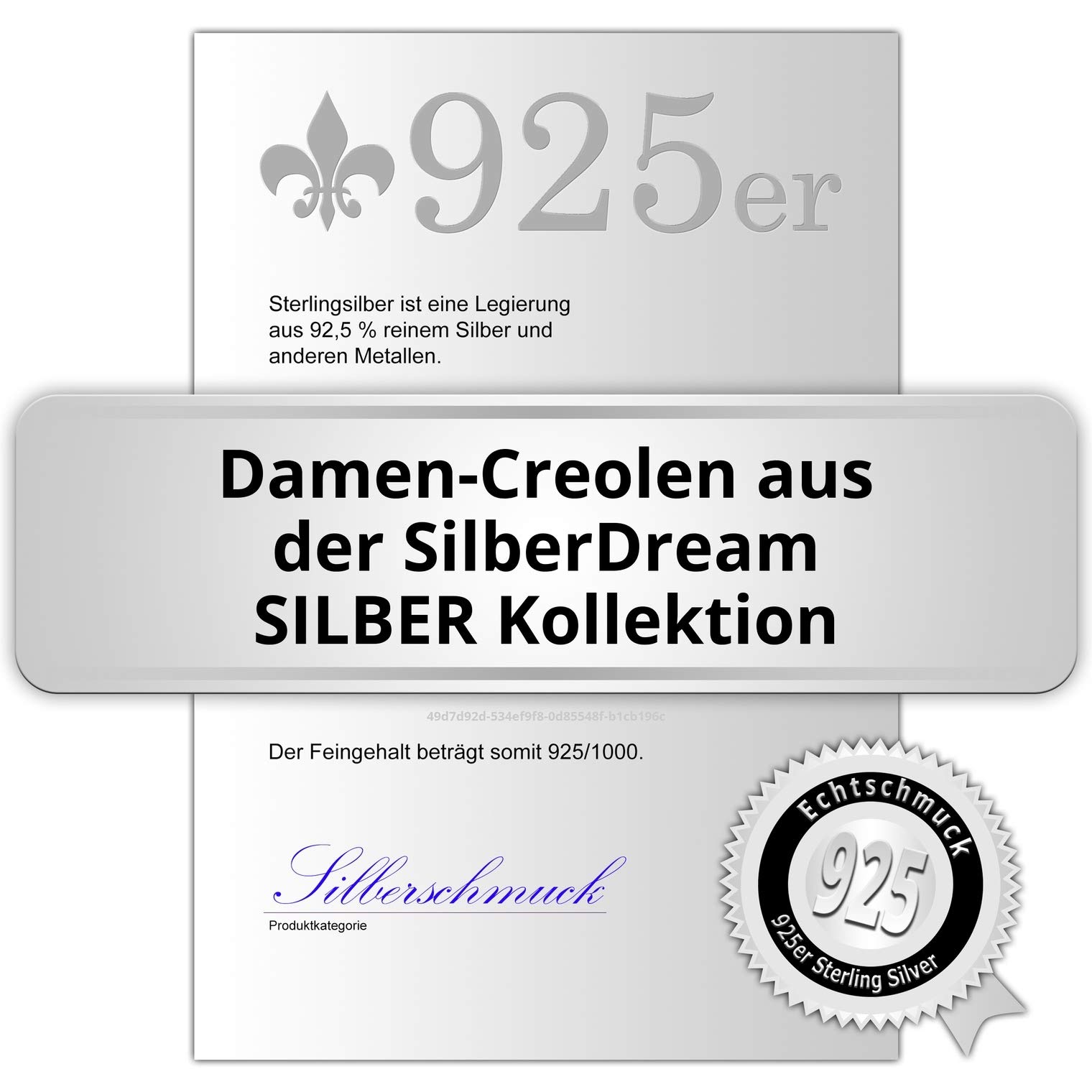 IMPPAC kolczyki damskie 15 mm kreole srebro wysokiej próby 925 cyrkonia biała D4SDO349M Creole prezentowane przez