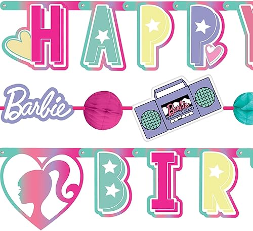 Miniatura 3 de Barbie Dream Together - Kit de pancarta de papel multicolor para cumpleaños, 6 pies y 5.75 pies (paquete de 2), perfecto para celebraciones de