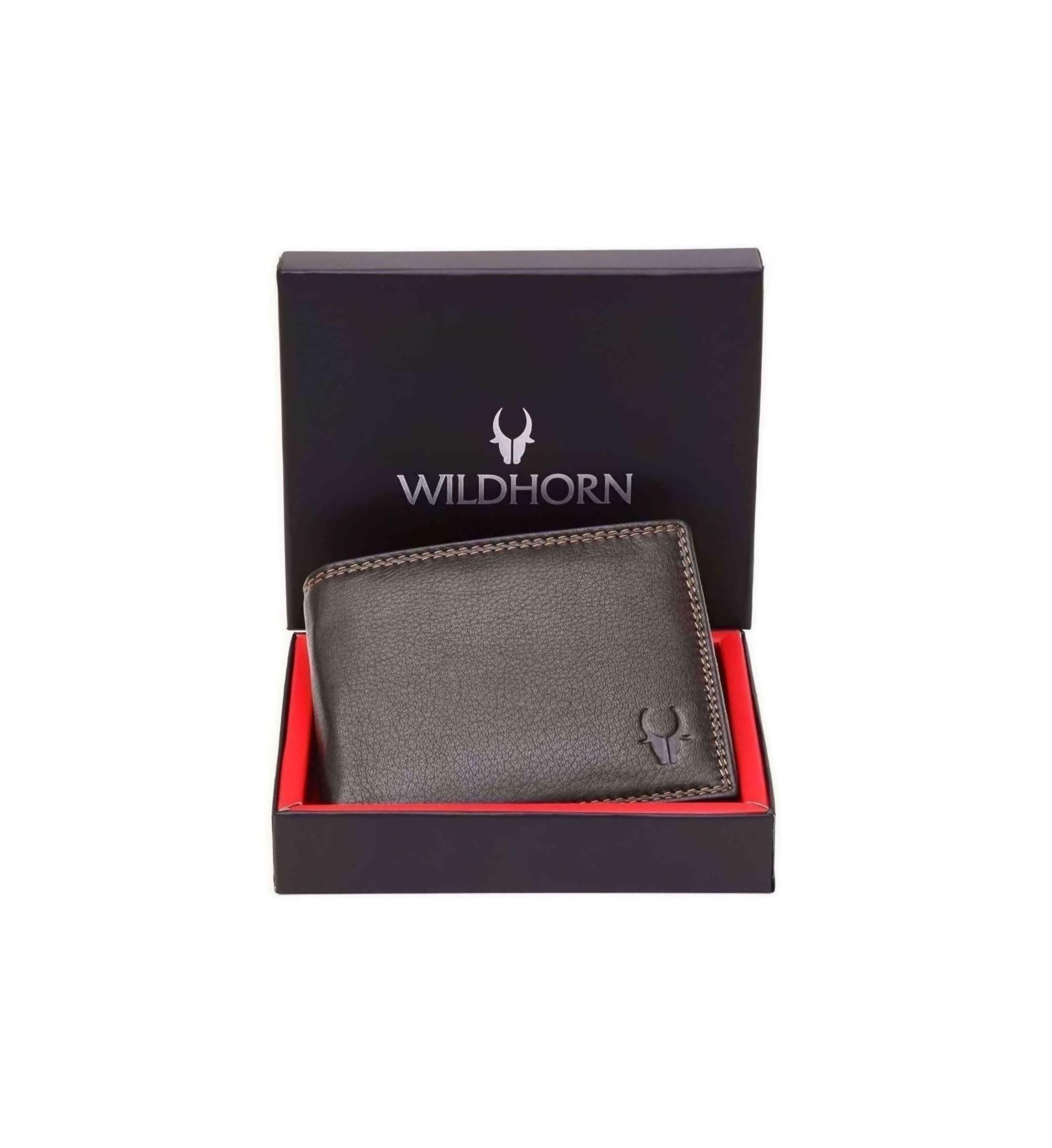 WildHornRFID Protected Genuine Leather Wallet for Men's