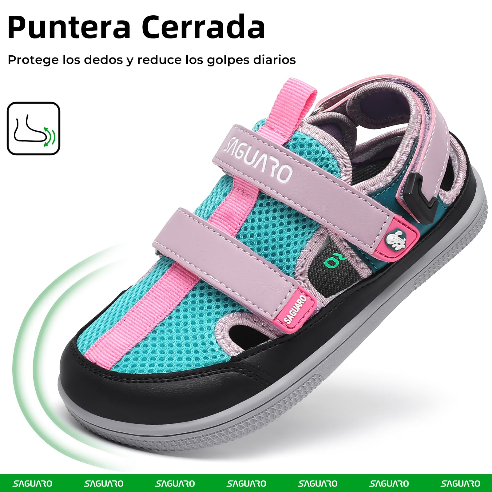 SAGUARO Sandalias Barefoot Niños con Puntera Cerrada Zapatillas de Verano Ligeras Transpirables- Diario, Colegio & Tiempo Libre, 25-36 EU — view 2