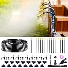 360° Adjustable Drip Irrigation System - Garden Watering Atomizing System with 16 Nozzles, Greenhouse Accessories for Yard, Lawn, Plants, Garden, 5/16 inches Hose, 50 ft