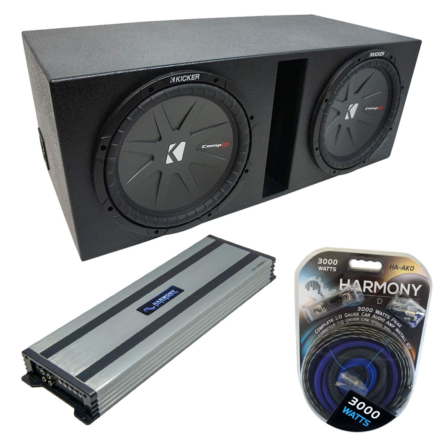 Harmony Audio Universal Car Stereo Rhino Coated Ported Dual 10