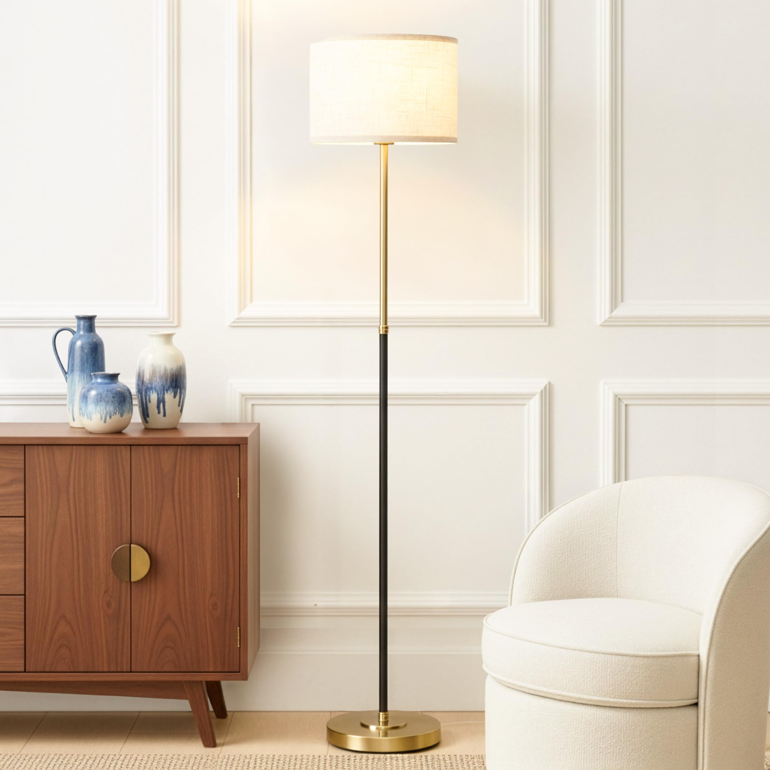 Brightech Emery LED Floor Lamp, Mid-Century Standing Lamp for