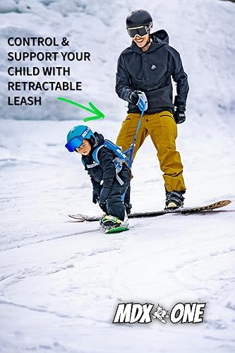 Miniatura 3 de MDXONE Arnés de snowboard para niños con correa retráctil y amortiguadores y arnés de asiento extraíble