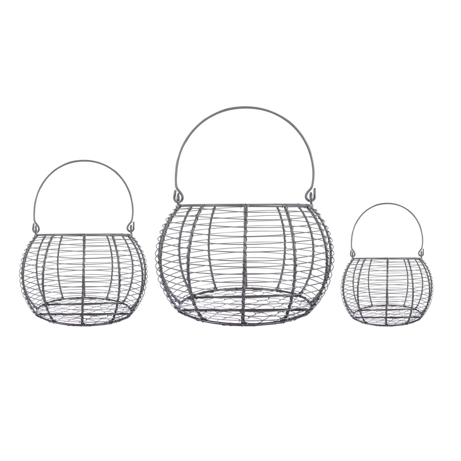 DII Vintage Wire Storage Baskets, Egg Basket Set, Rustic 3 Piece