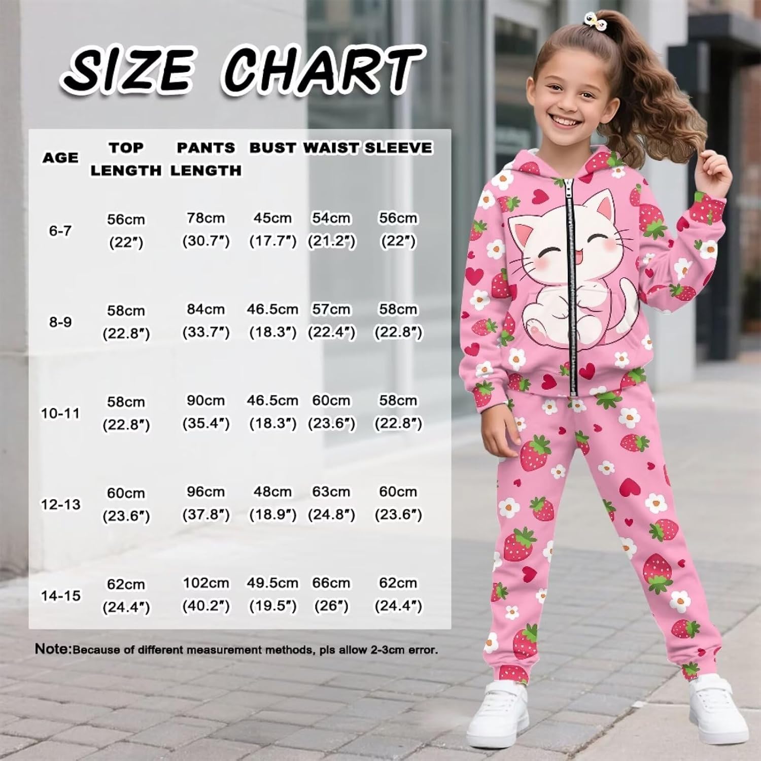 Xpyiqun Tracksuits for Girls 2 Piece Sweatsuit Size 6-15Y Kids Zip Up Hoodies and Sweatpants Jacket Jogger Long Sleeve