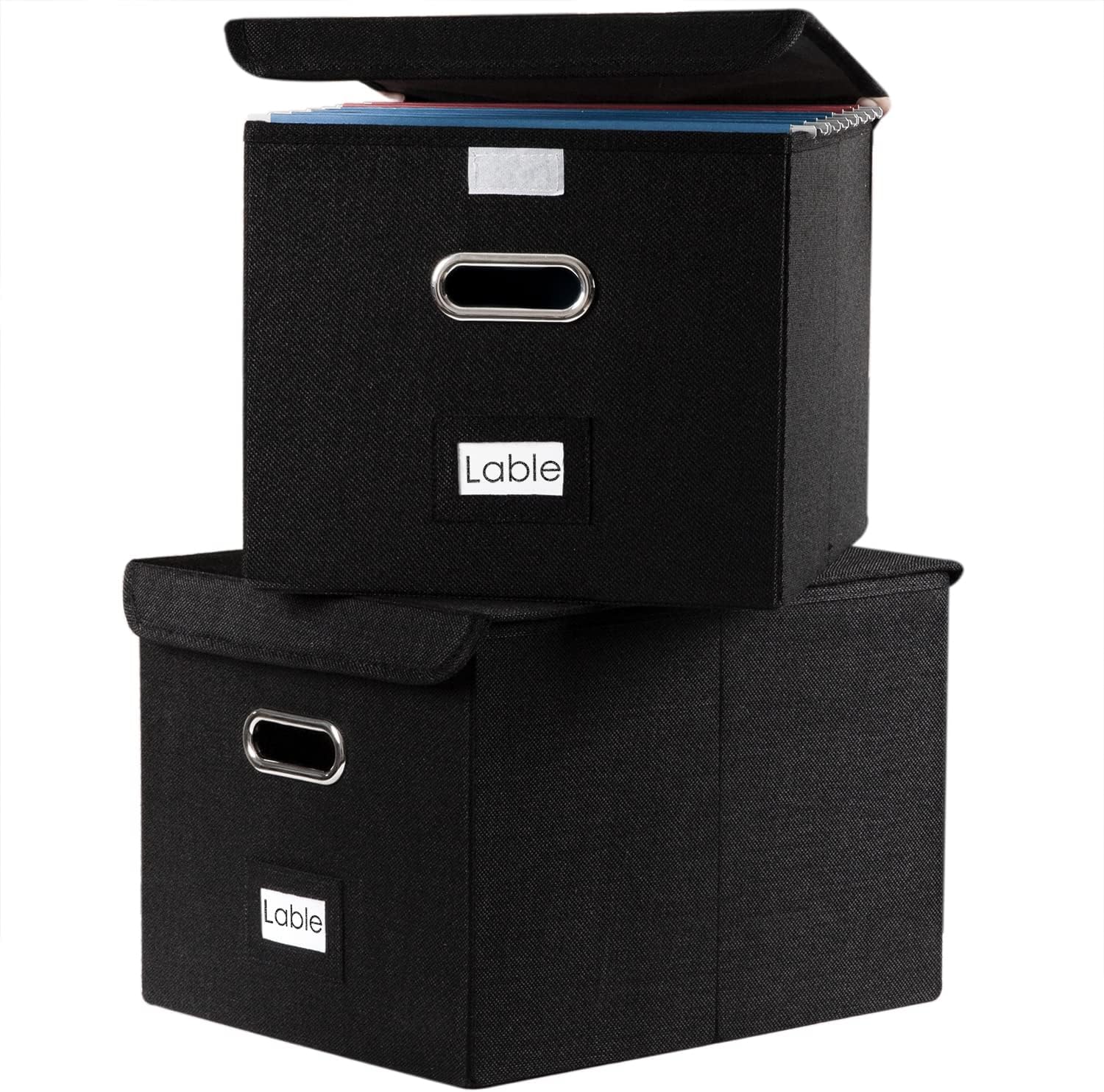 Amazon.com : Amazon Basics Medium Duty Storage Filing Box with Lift-Off ...