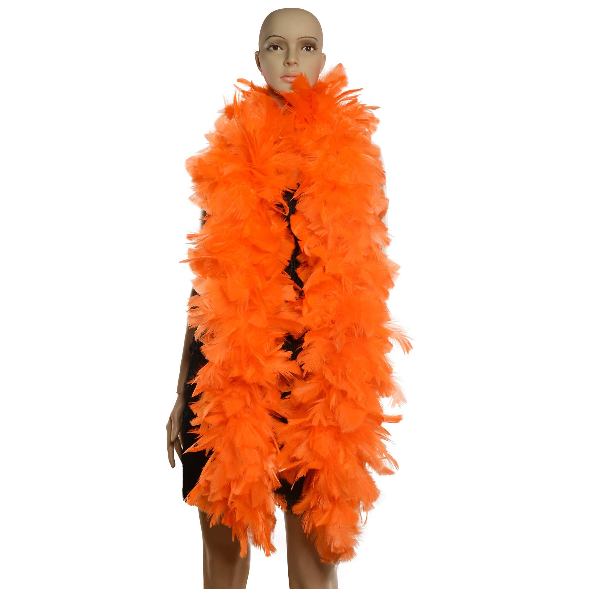 Fluffy Ruff Federboa Große Truthahnboa 183 cm 200 g - Orange - 183 cm Lange