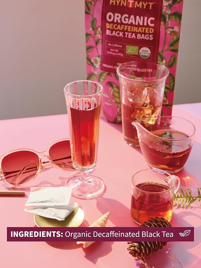 Whether you prefer to enjoy a cup in the morning to start your day off right or savor a relaxing cup in the evening, HYNTMYT Organic Decaffeinated Black Tea Bags provide a delicious and satisfying option for any time of day. With its organic and decaffeinated qualities, this tea is a versatile and natural choice for tea lovers. Description by ChatGPT.