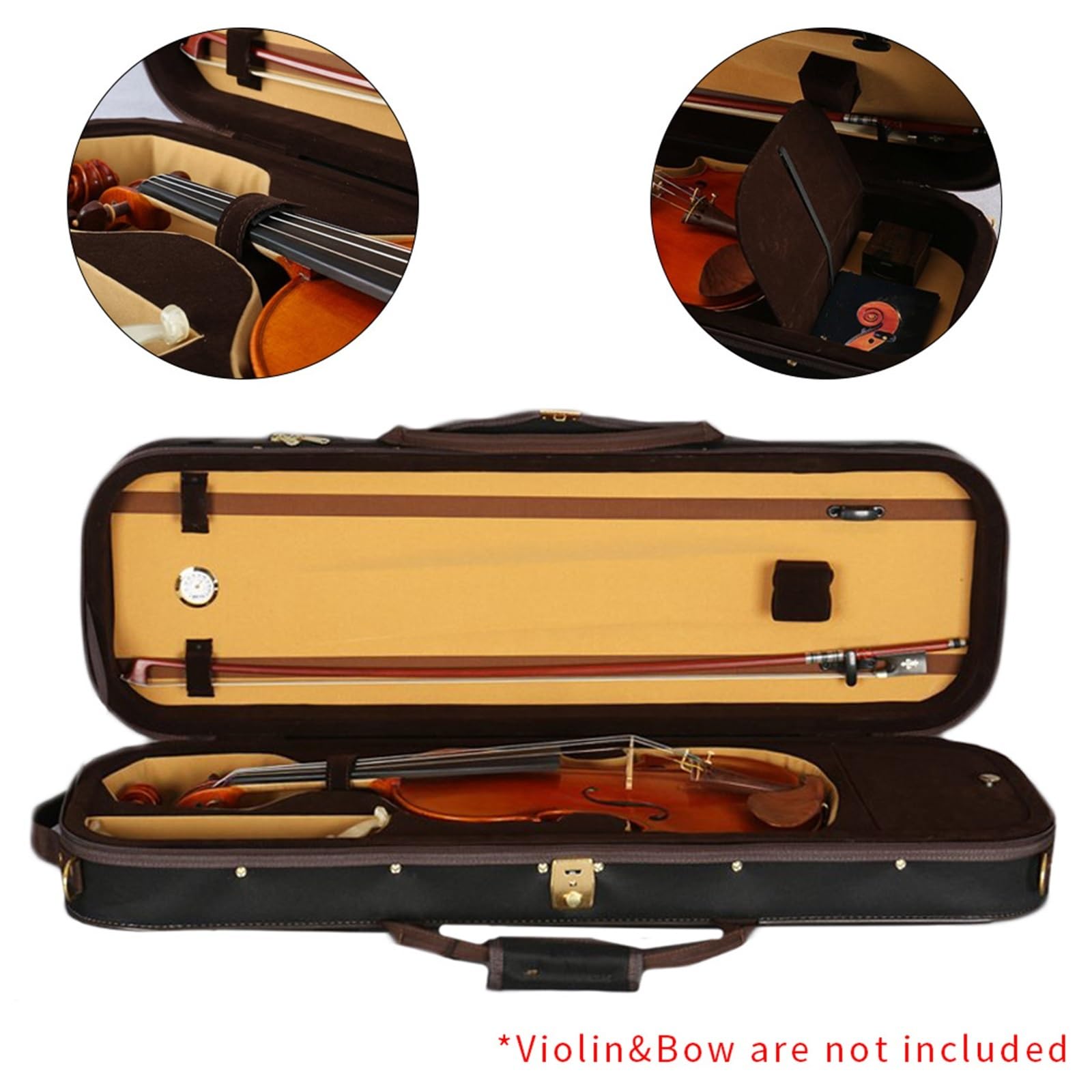 Custodia Per Violino In Tessuto Oxford Nero Custodia Per Violino Leggera Custodia professionale per violino(4/4)