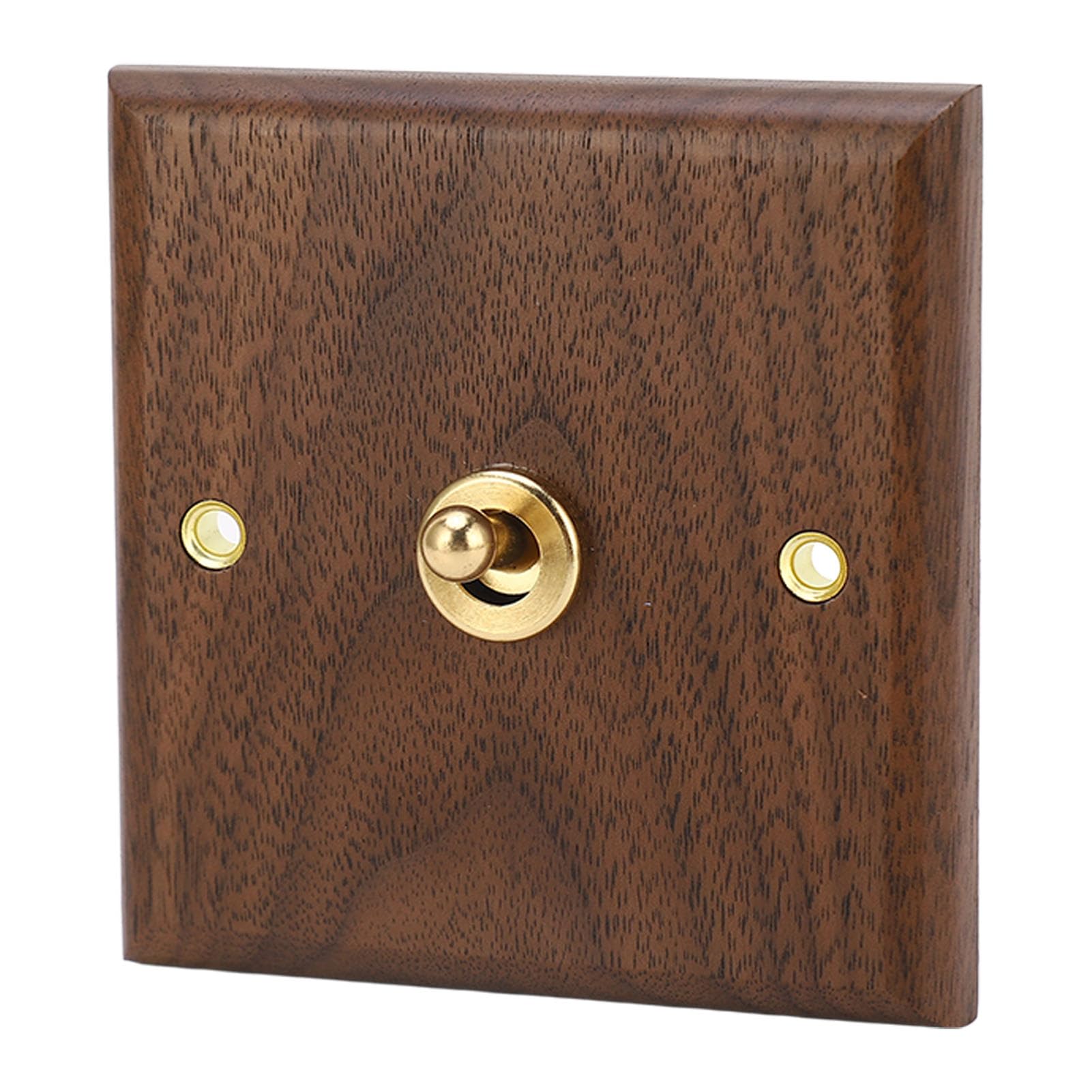 Antique Toggle Switch, Wood Panel Switch Retro Single Toggle Light Switch Wood Walnut Wall Panel Flat Plate Toggle Switch