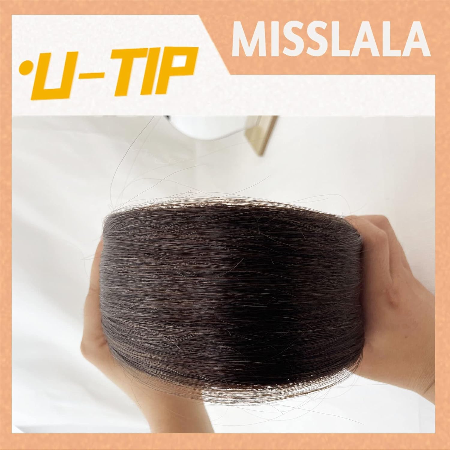 18 Inch Remy U Tip Brown Hair Extensions Salon Quality Thick End Color #2 Darkest Brown U Tip Human Hair Fusion Misslala Hair Pre Bonded Hair Extensions Keratin 50g 50strands