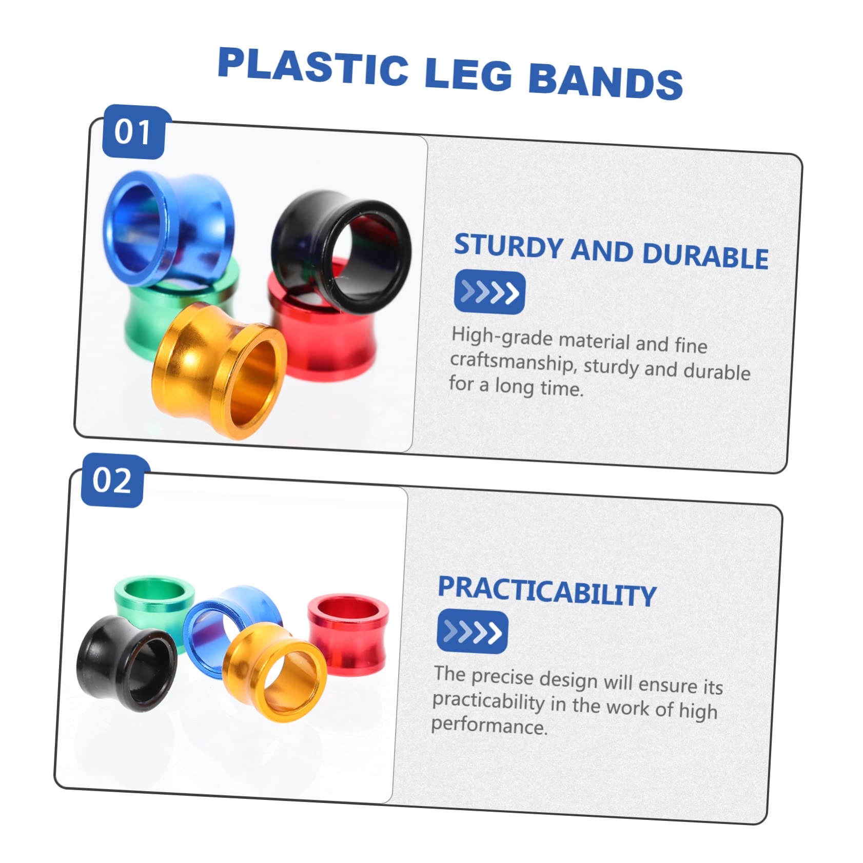 Angoily 100pièces Anneaux De Pied Colorés pour Pigeons Identification Facile des Oiseaux Accessoires pour Volaille Réutilisables Et Pratiques