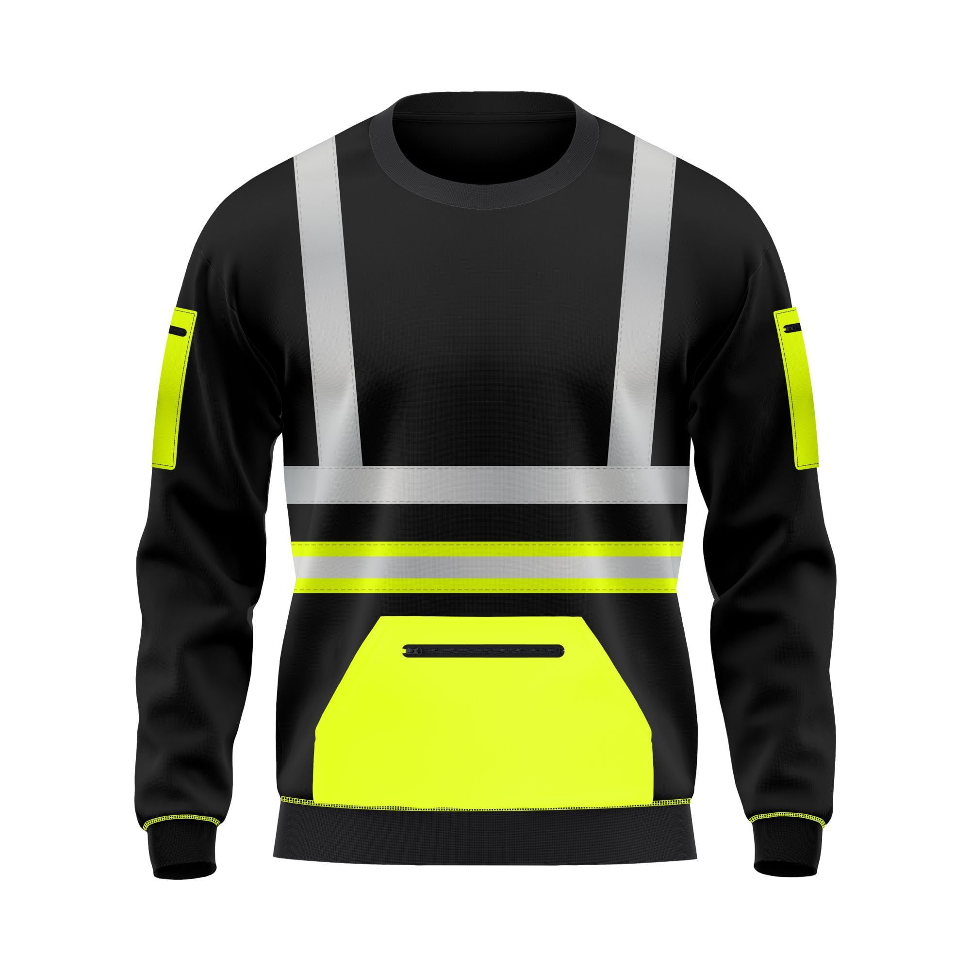 mymixtrendz Hi Vis Kids Boys Girls Unisex Workwear Nastro Riflettente Tuta in Pile Set Orlo Aperto Pantaloni Tasche Coulisse Maniche Lunghe Felpa Top & Bottom Set