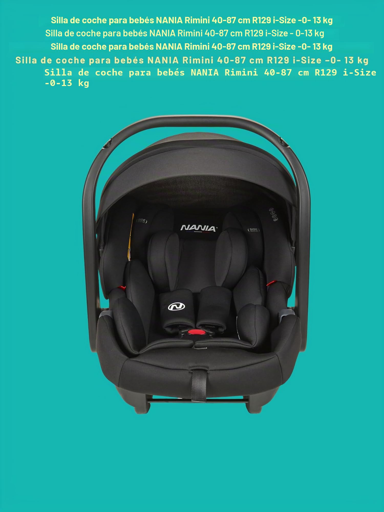 Nania Myla - Cochecito combinado 2 en 1 compacto y ligero para 0 a 4 años (22 kg max.) con asiento de coche Rimini, 40-87 cm (0-13 kg), protección lateral con confort