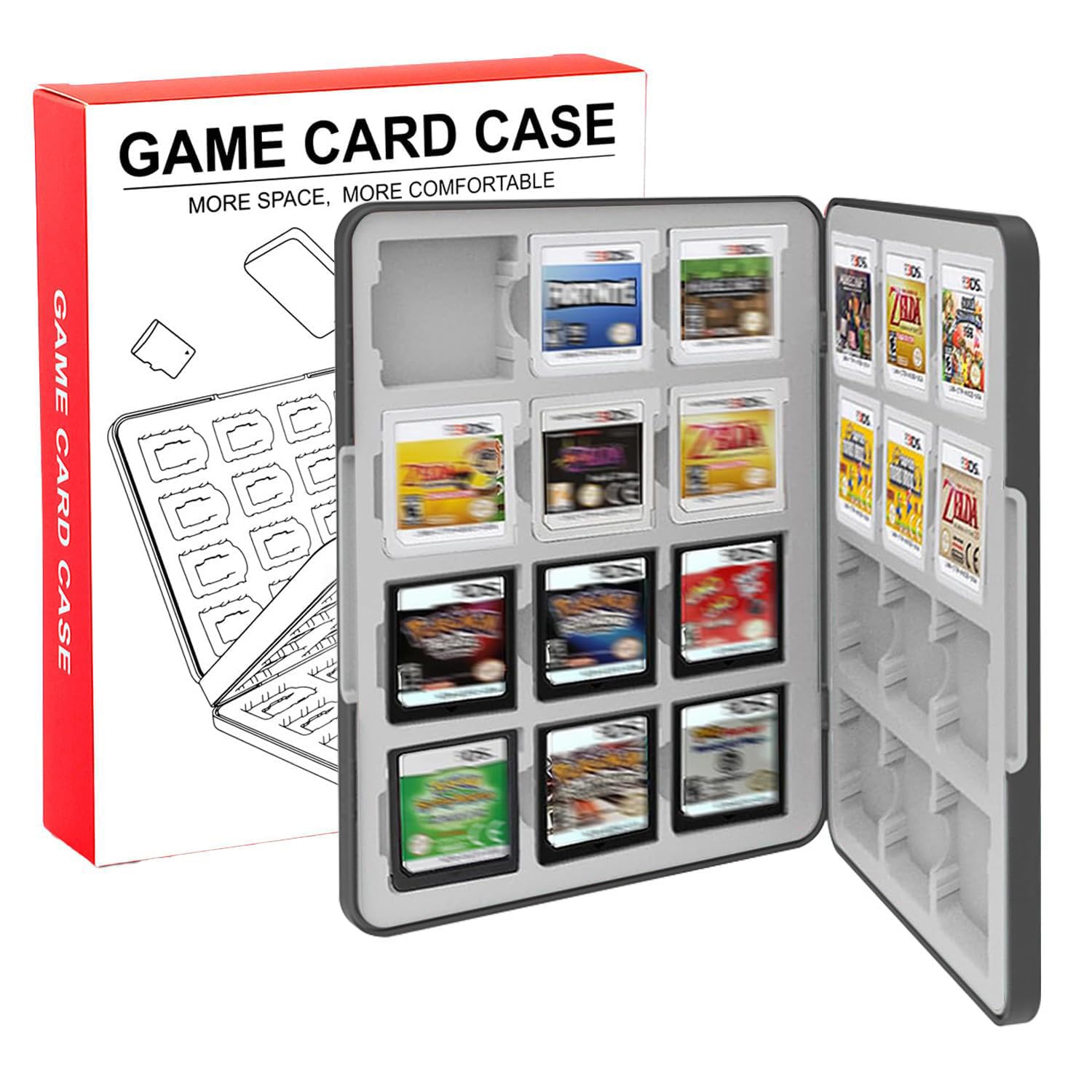 Amazon | MOXCAHER 3DS ソフトケース 3DS/DS/2DS対応 24枚収納 ソフト