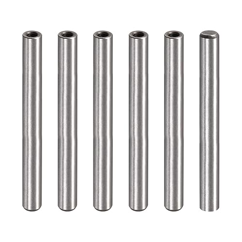 uxcell Pasador de rosca interna M6 6 unids 0.394x3.937 in biselado plano acero al carbono cilíndrico pin cama estantería dispositivos metálicos