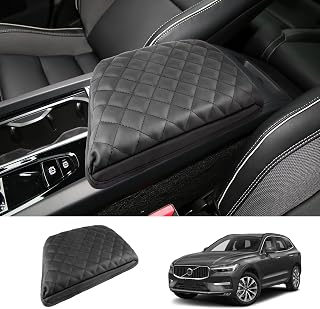 2018-2025 2026 XC60 Center Console Cover for Volvo XC60 (Core/Plus/Ultimate/Ultra/Black Edition/Momentum/R-Design/Inscription),Waterproof&Comfy Leather Cushion 2023 2024 2025 XC60 Armrest Cover