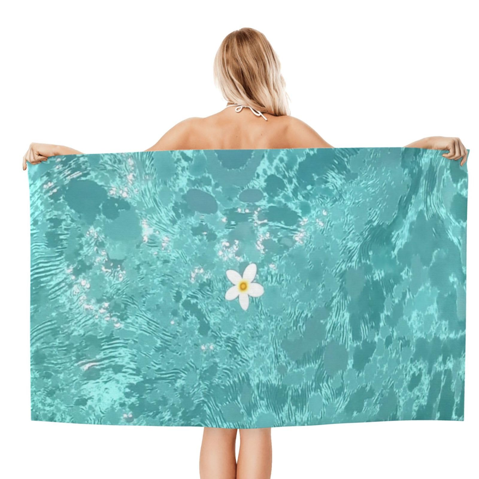 Anceky Beach Towel for Women, Tropical Flower Sand-Free Microfiber Ultra Soft Lightweight Bath Towels for Outdoor Bathroom Swimming 32"X52"